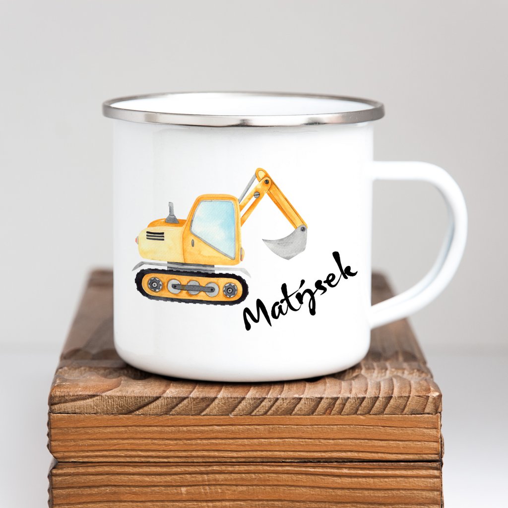 Personalized Enamel Excavator Mug Multi Colors Rim