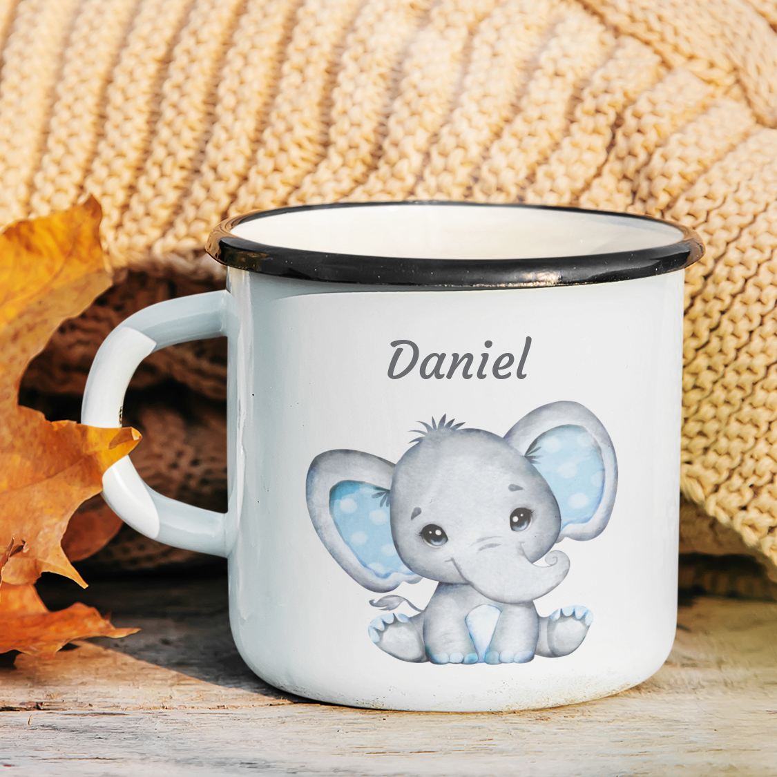 Personalized Enamel Elephant Kids Mug | 22111812