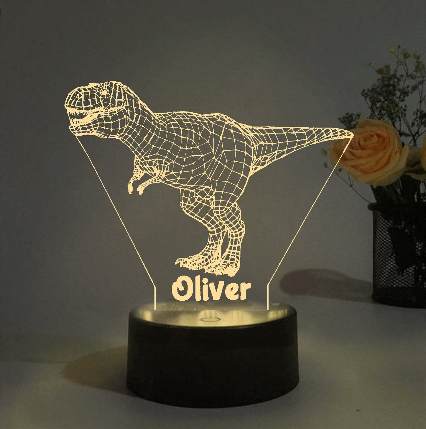 Personalized T-rex 7/16 Colors Changing Led Night Light