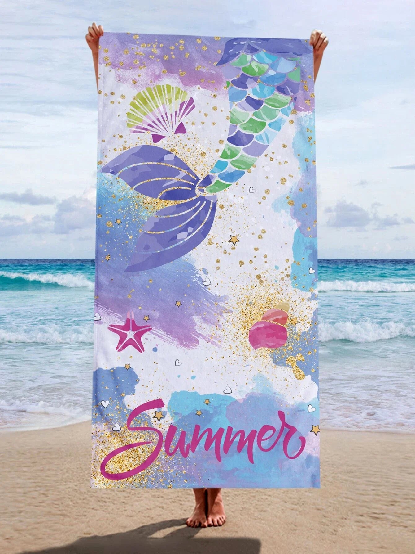 My Favorite Mermaid Personalized Kids Beach Towel
