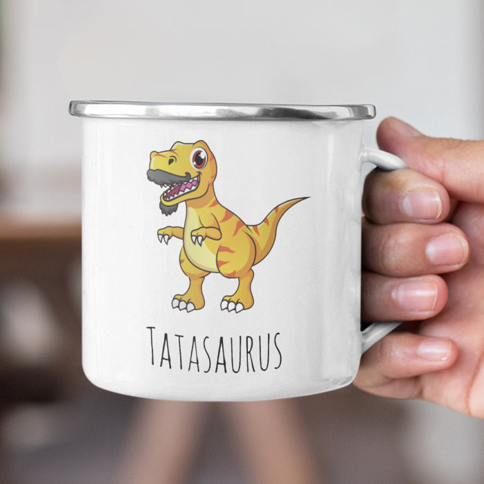 Personalized Multi Colors Rim Enamel Dinosaur Kids Mug | 22112801