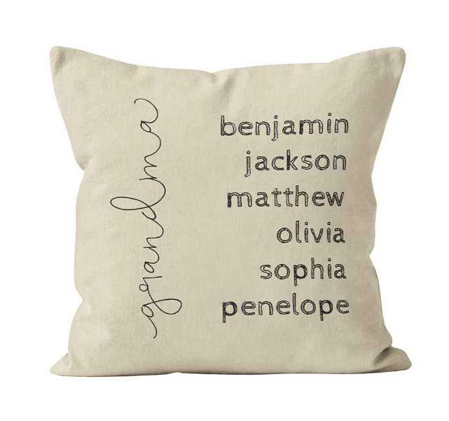 Personalized Pillow With Kids Grandkids Name