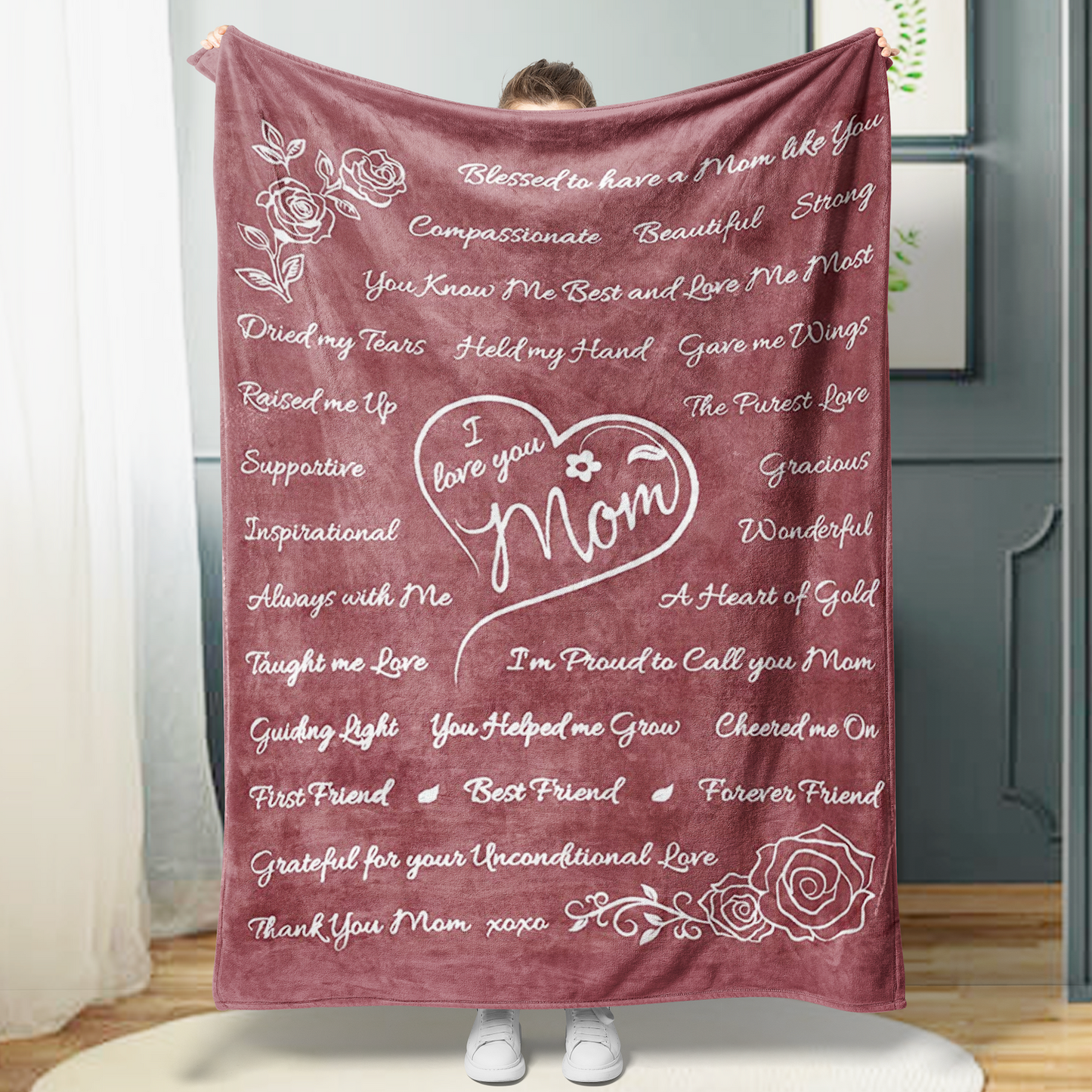 Personalized Mom/Nana/Auntie Blanket I Love You