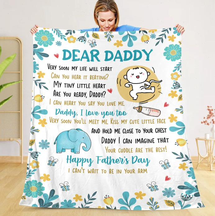 Personalized Fathers Day Blanket Letter To Dad