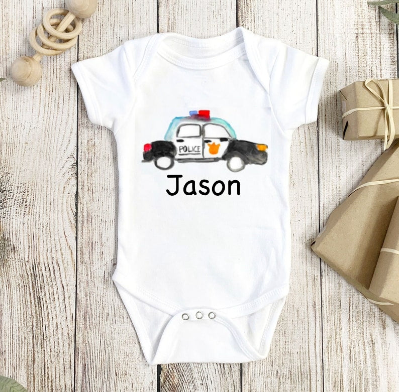 Personalized Baby Onesie Police Car