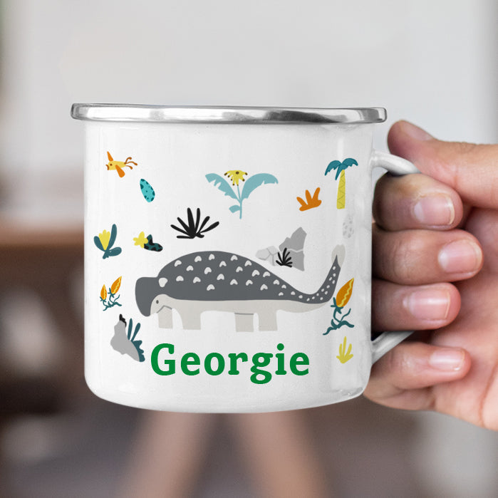 Personalized Multi Colors Rim Enamel Dinosaur Mug | 22112829