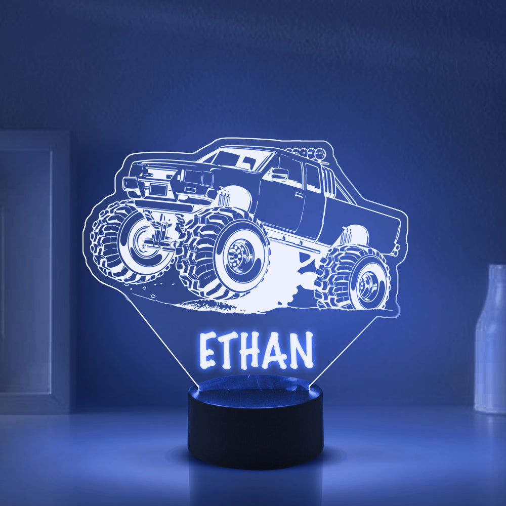 Personalized 7/16 Colors Changing Led Night Light Monster Truck On Road