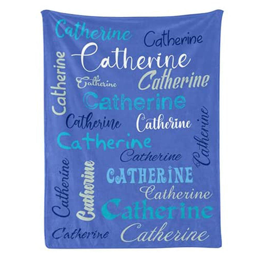 Personalized Name Arrange Word Art Multi Colors Fleece Blanket