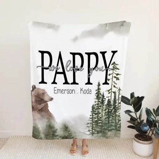 Personalized Fathers Day Blanket Bear