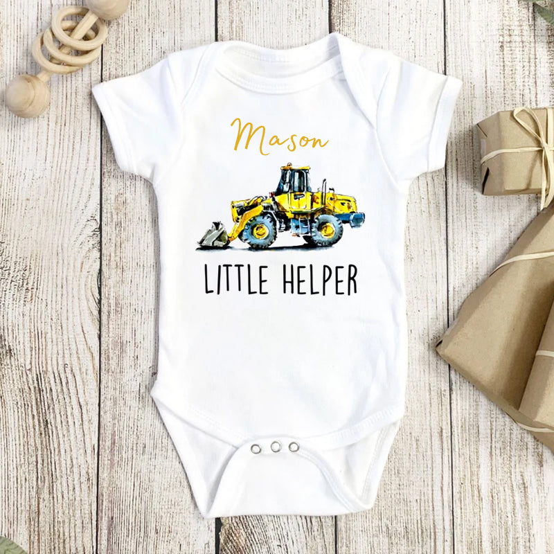 Personalized Baby Onesie Excavator