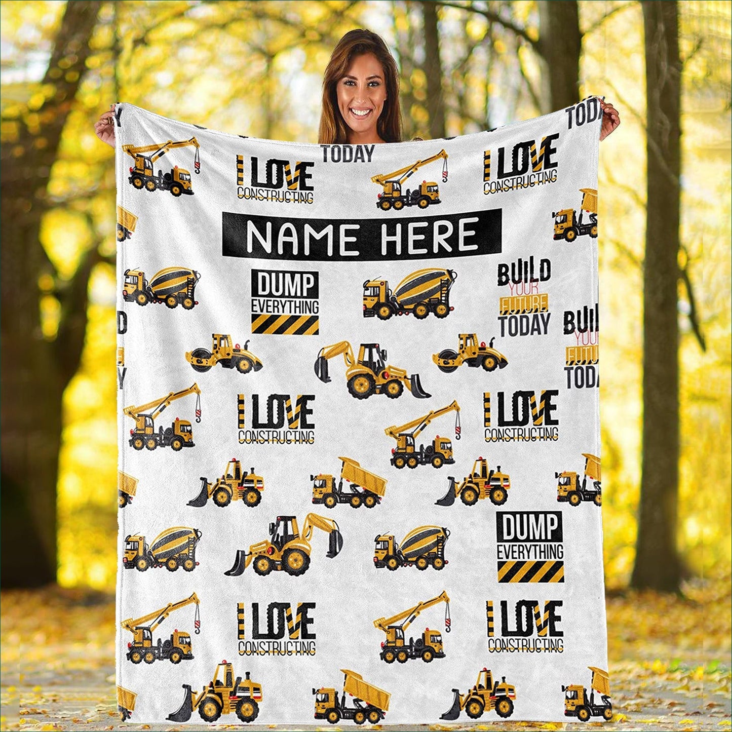 Custom Name Fleece Blanket 16 Tool Cars