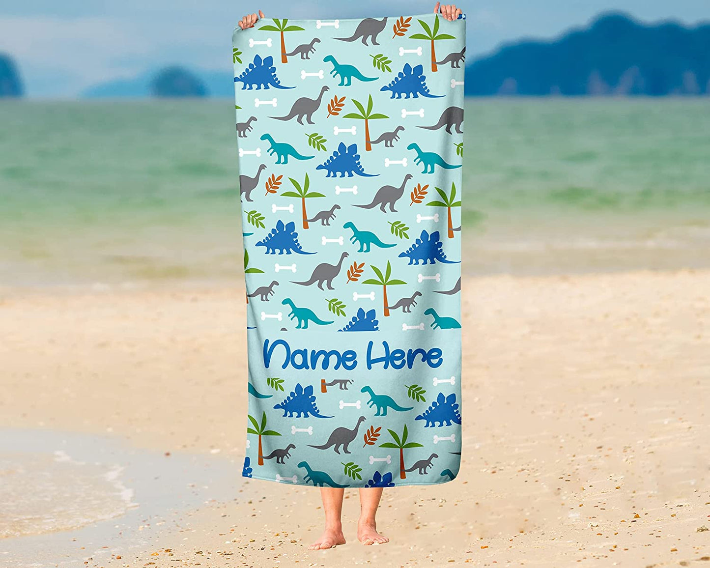 Personalized Dinosaur World Beach Towel