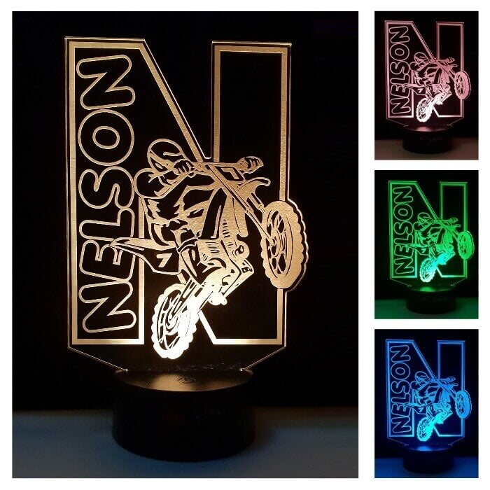 Personalized 7/16 Color Changing Night Light Motor Cycle