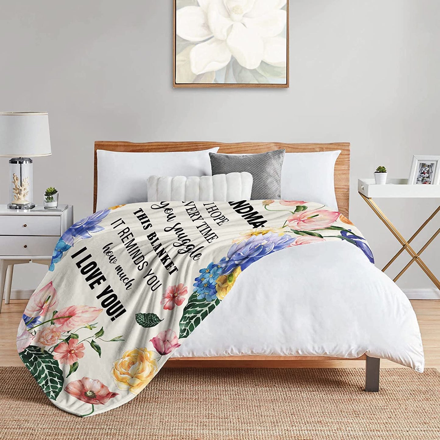 Personalized Mom/Nana/Auntie Blanket Garden Theme