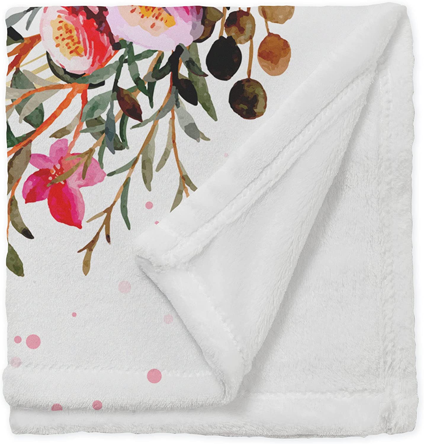 Personalized Minky Fleece Flower Baby Blanket Spot