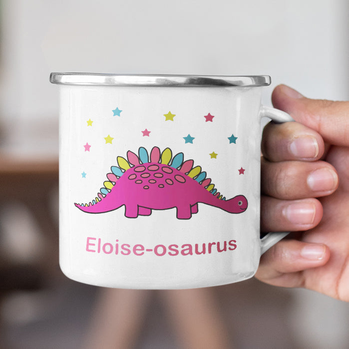 Personalized Multi Colors Rim Enamel Dinosaur Kids Mug | 22112808