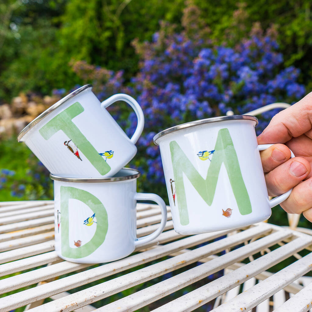 Personalized Multi Colors Rim Enamel Bird Family Mug | 22112821