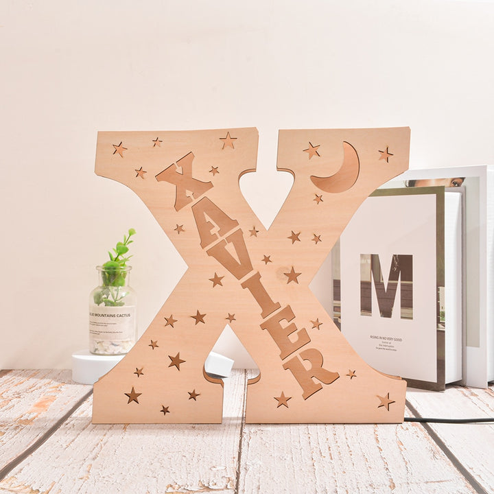 Personalized Wooden Letter with Name LED Night Light