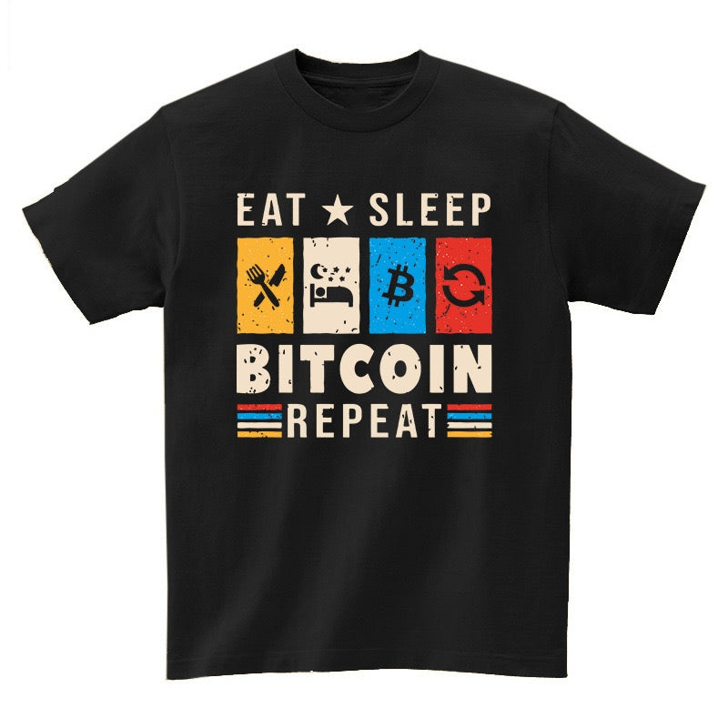 Bitcoin Oversize Shirt T-shirt “Eat Sleep Bitcoin Repeat