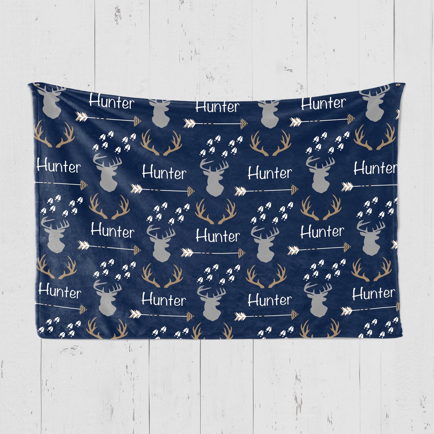 Personalized Name Fleece Deer Blanket Toddler Baby Boy Girls | 112310