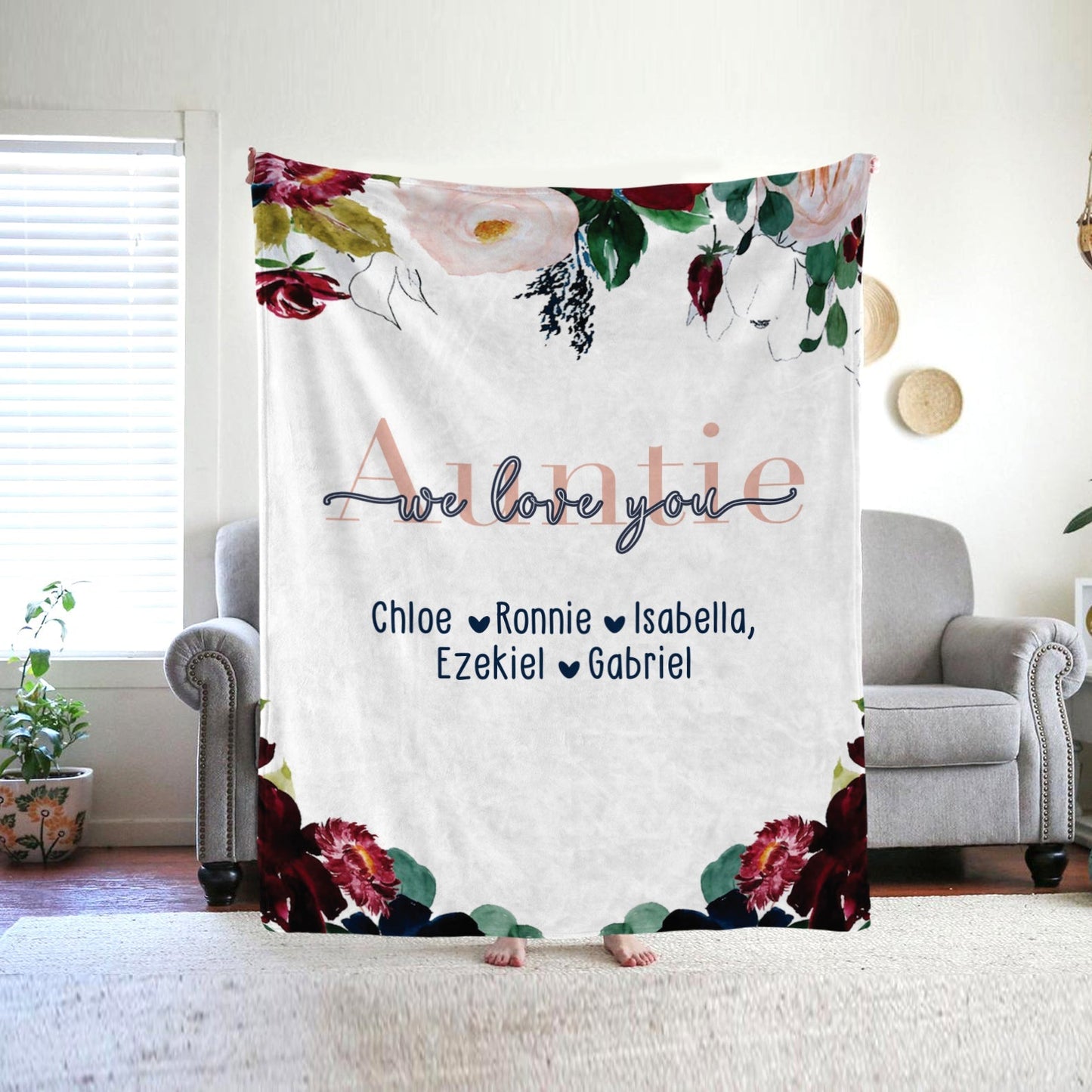 Personalized Flora Mom/Nana/Auntie We Love You Blanket|11042213