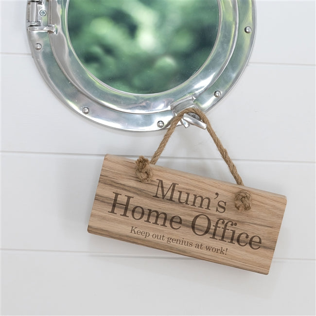 Personalised Home Working Wooden Sign