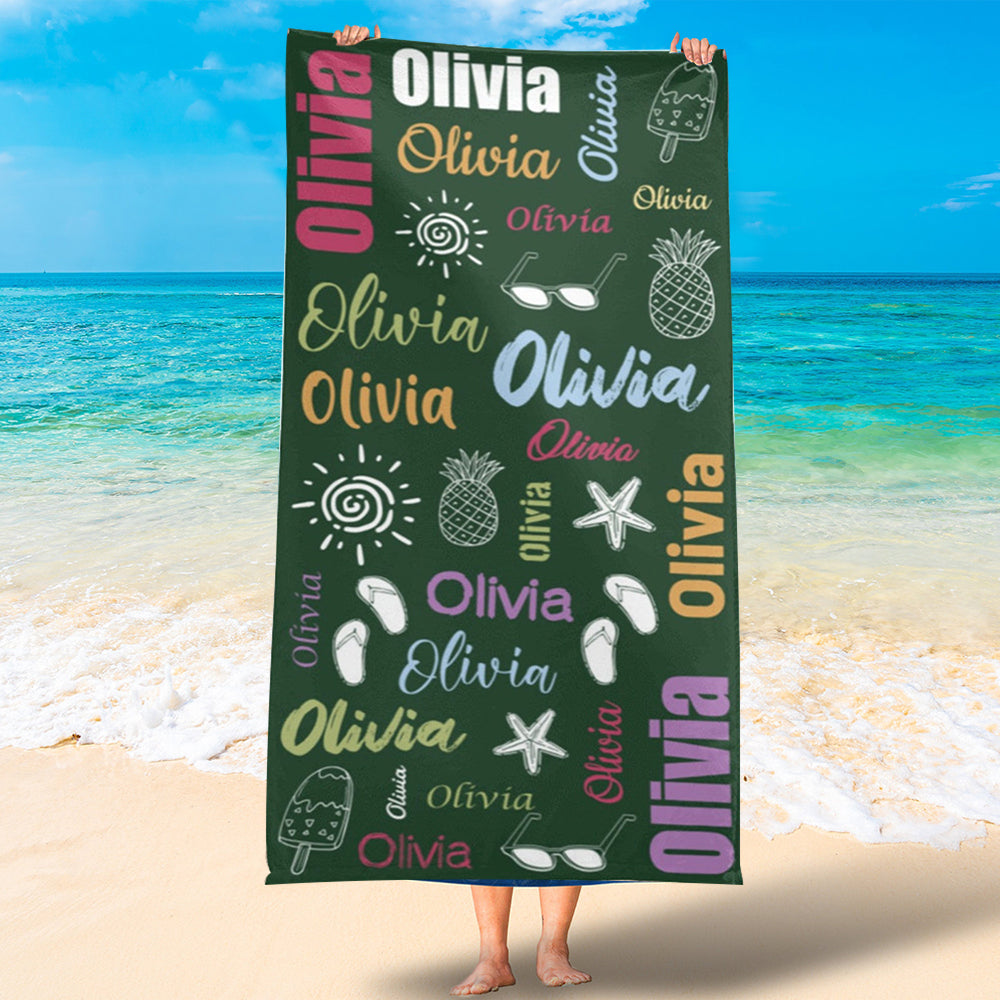 Personalized Beach Towel Summer Beach