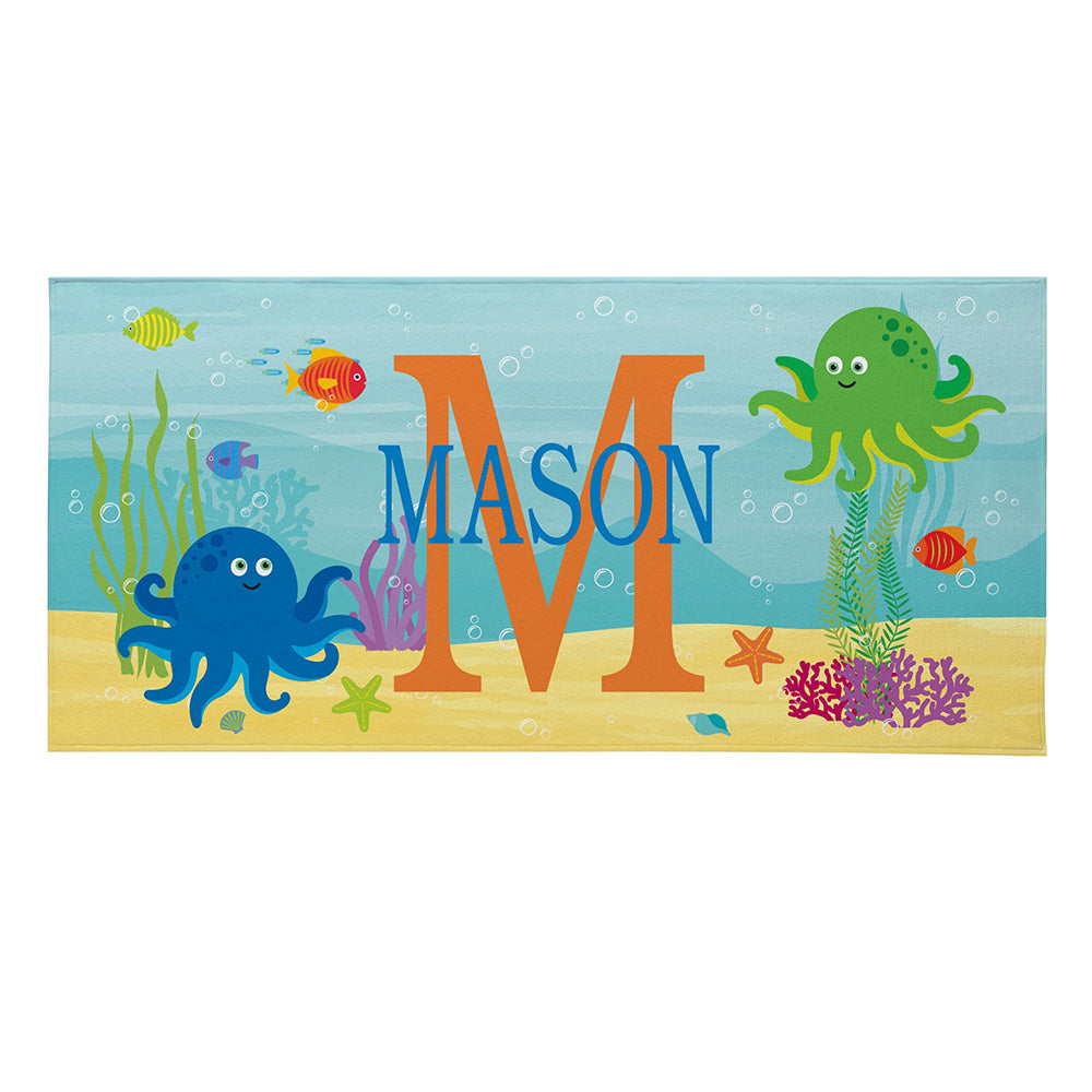 Personalized Kids Microfiber Beach Towel Sea World