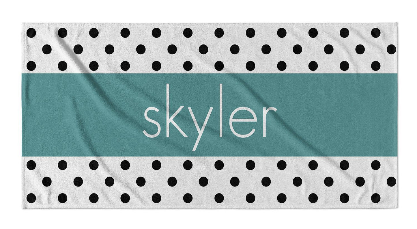 Personalized Beach Towel Polka Dot