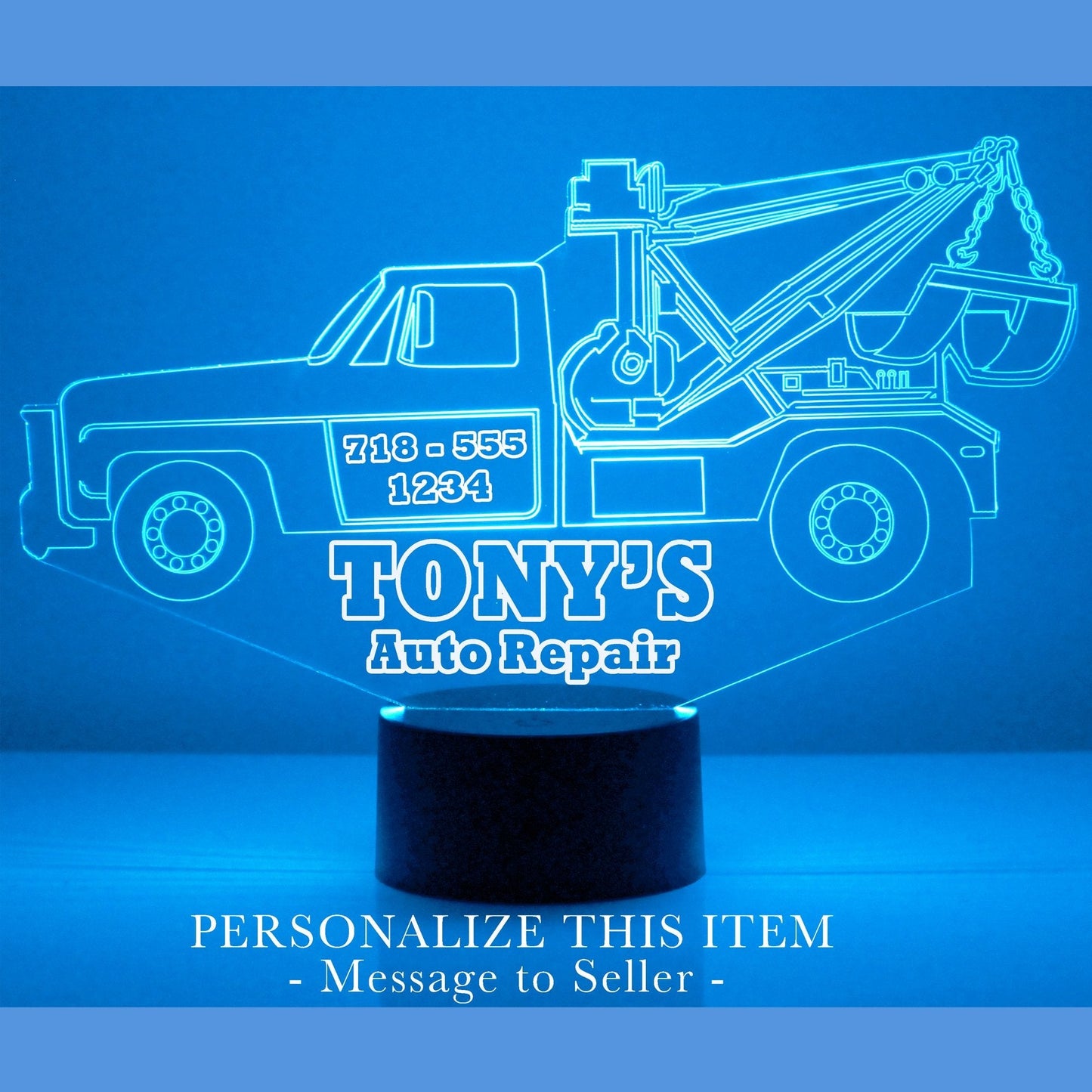 Personalized Truck Night Lights with Name 7/16 Color Changing LED Lamp III07