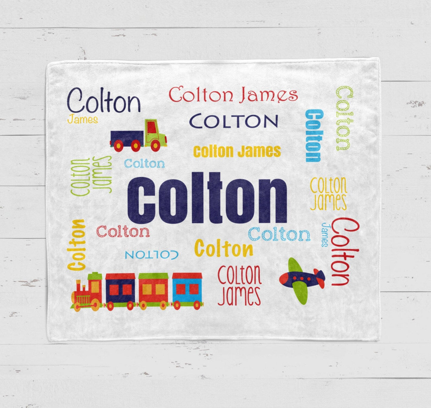 Custom Name Art Truck Fleece Blanket