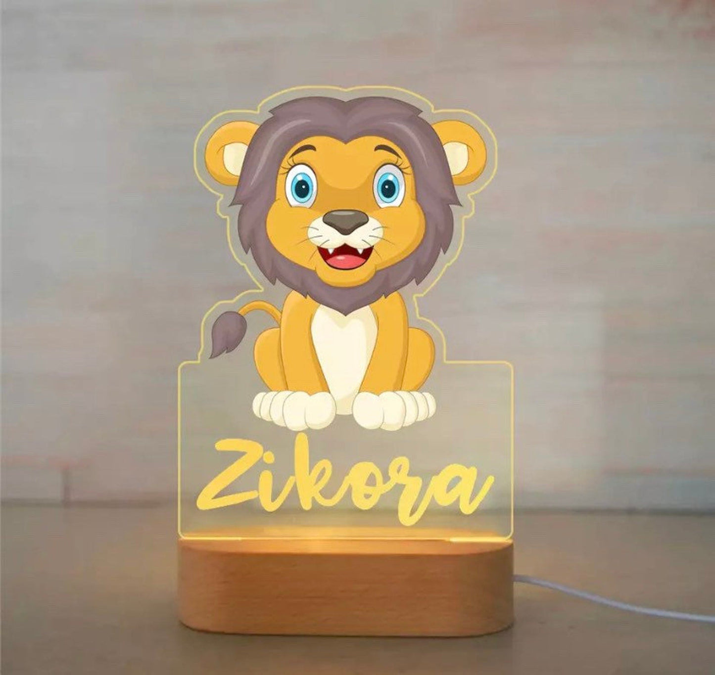 Personalized Bedroom Boys Girls Animal Mood Lighting Lion