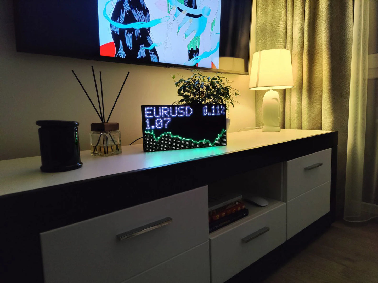 Stock Ticker Forex Crypto LIVE Price WiFi LED Display