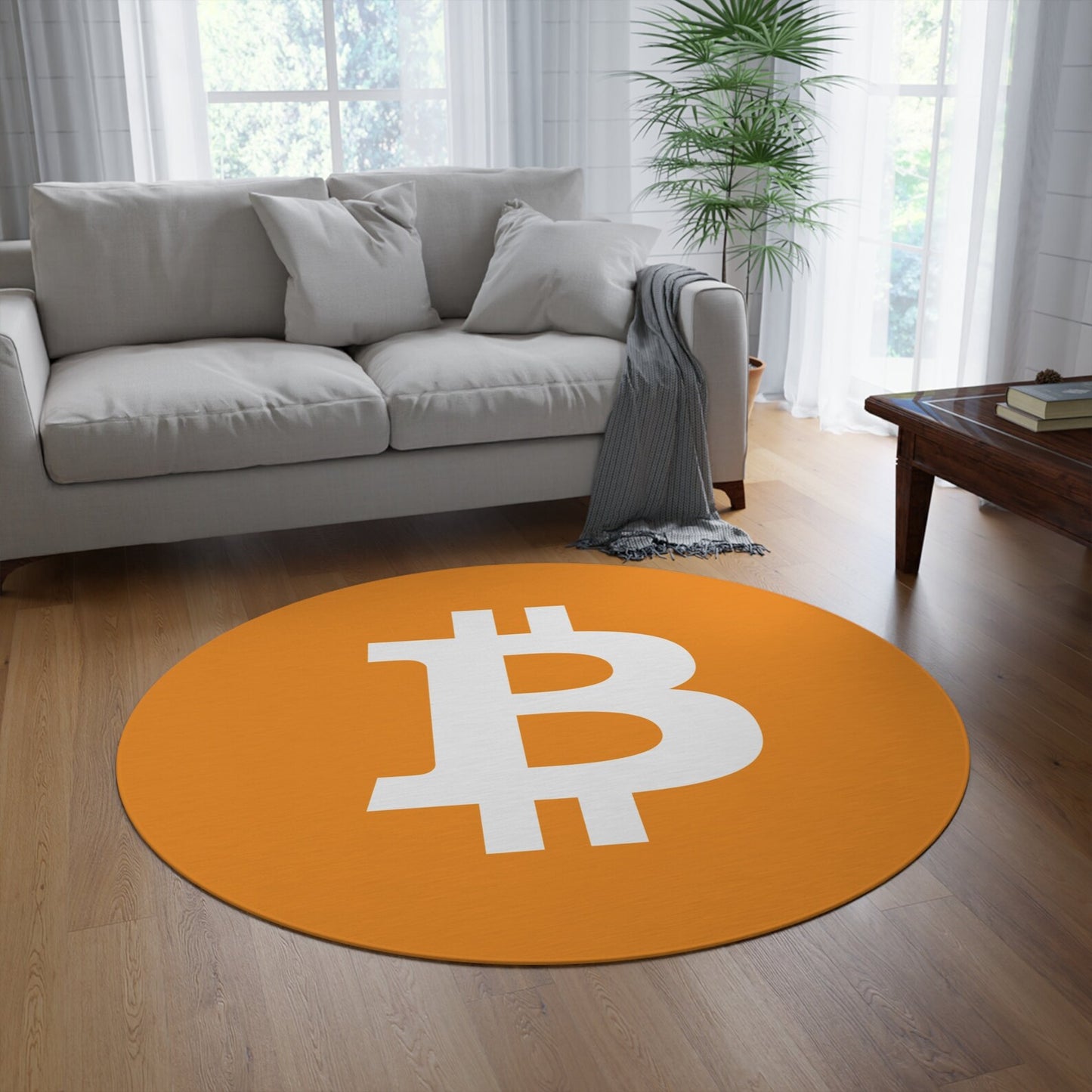 Big Bitcoin Rug - Round Crypto Rug