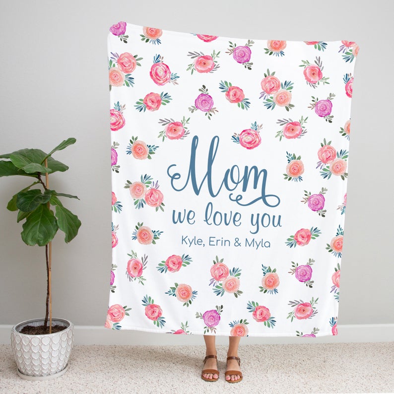 Personalized Flora Mom/Nana/Auntie We Love You Blanket|11042236