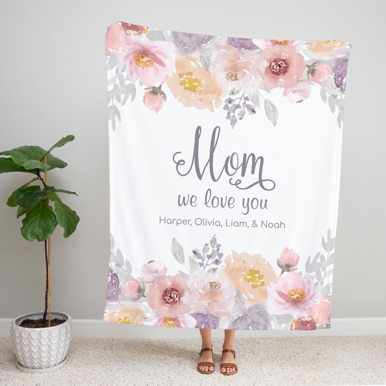 Personalized Flora Mom/Nana/Auntie We Love You Blanket|11042238