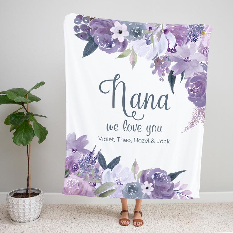 Personalized Flora Mom/Nana/Auntie We Love You Blanket|11042233