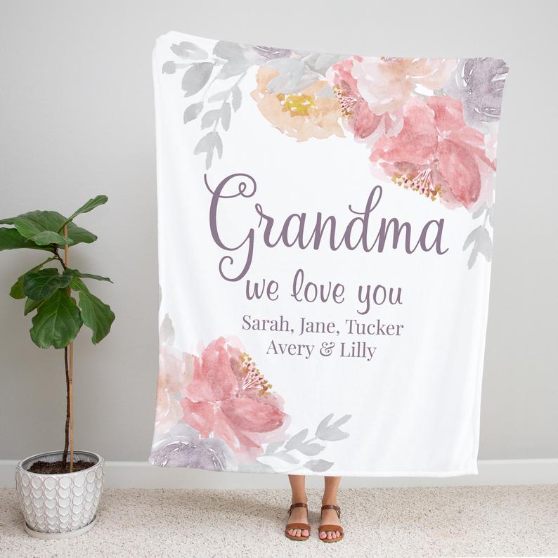 Personalized Flora Mom/Nana/Auntie We Love You Blanket|11042231