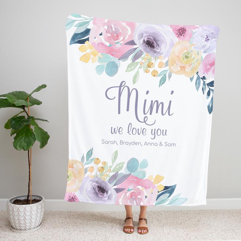 Personalized Flora Mom/Nana/Auntie We Love You Blanket|11042232