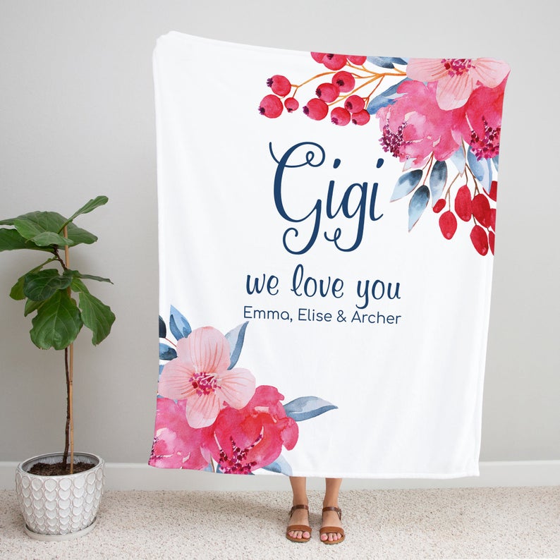 Personalized Flora Mom/Nana/Auntie We Love You Blanket|11042234
