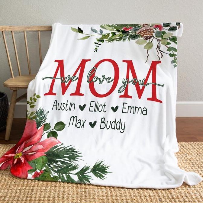 Personalized Flora Mom/Nana/Auntie We Love You Blanket|11042225