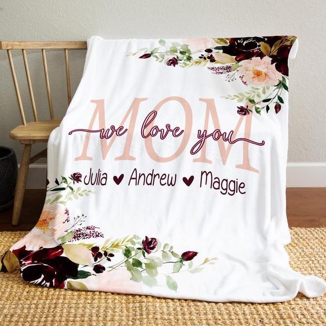 Personalized Flora Mom/Nana/Auntie We Love You Blanket|11042224