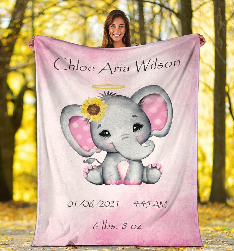 Custom Minky Blankets With Baby's Birth Information