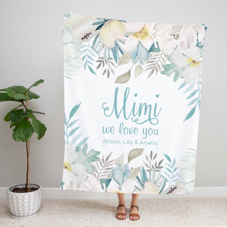 Personalized Flora Mom/Nana/Auntie We Love You Blanket|11042229
