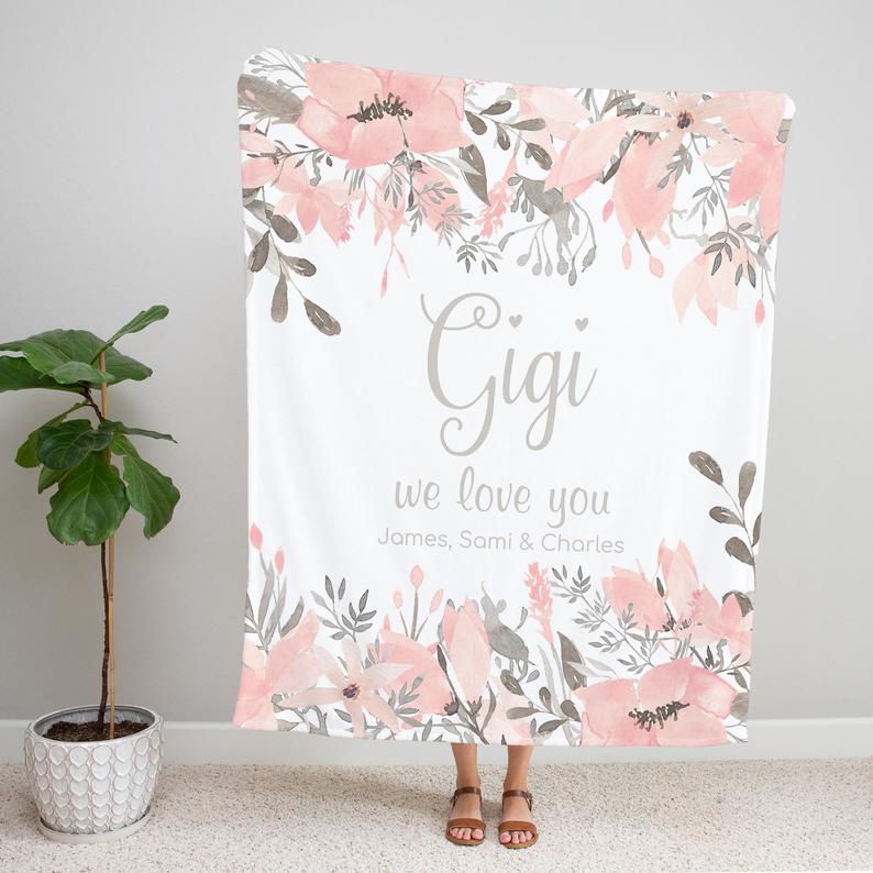 Personalized Flora Mom/Nana/Auntie We Love You Blanket|11042228