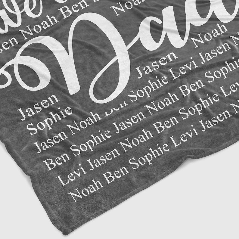 Personalized Fathers Day Blanket We Love You Dad