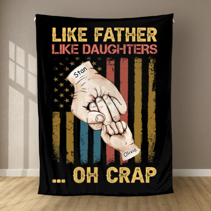 Personalized Fathers Day Blanket Like Father Like Daughter