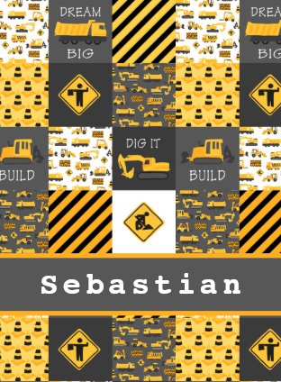 Personalized Minky Swaddle Blanket Name Construction Puzzle