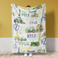 Personalized Name Fleece Farm Truck Blanket Toddler Baby Boy Girls | 112301