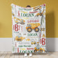 Personalized Name Fleece Construction Tractor Crane Blanket Toddler Baby Boy Girls | 112302
